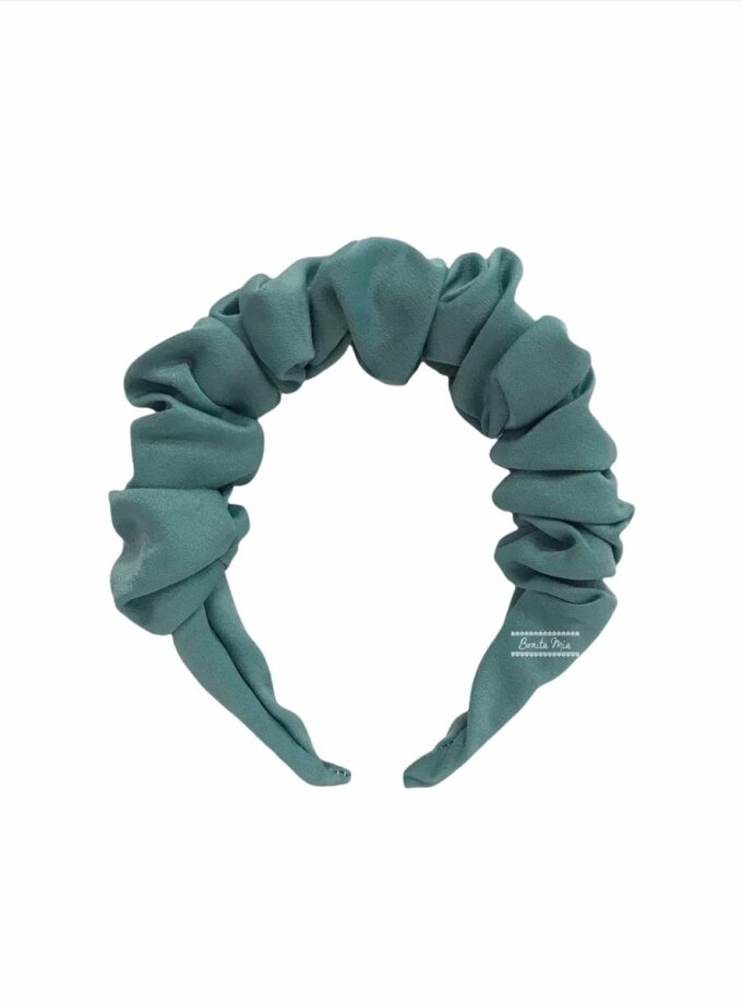 Diadema fruncida + colores - Verde empolvado