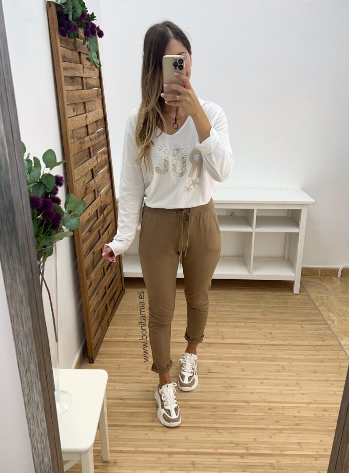 Pantalón algodón camel