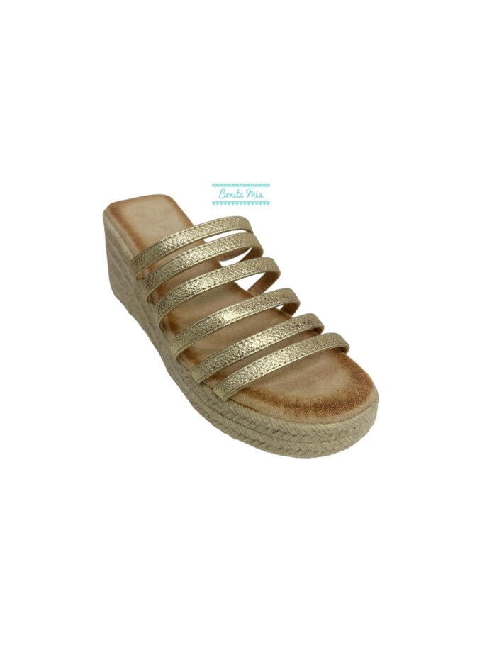 Esparteñas tiras doradas