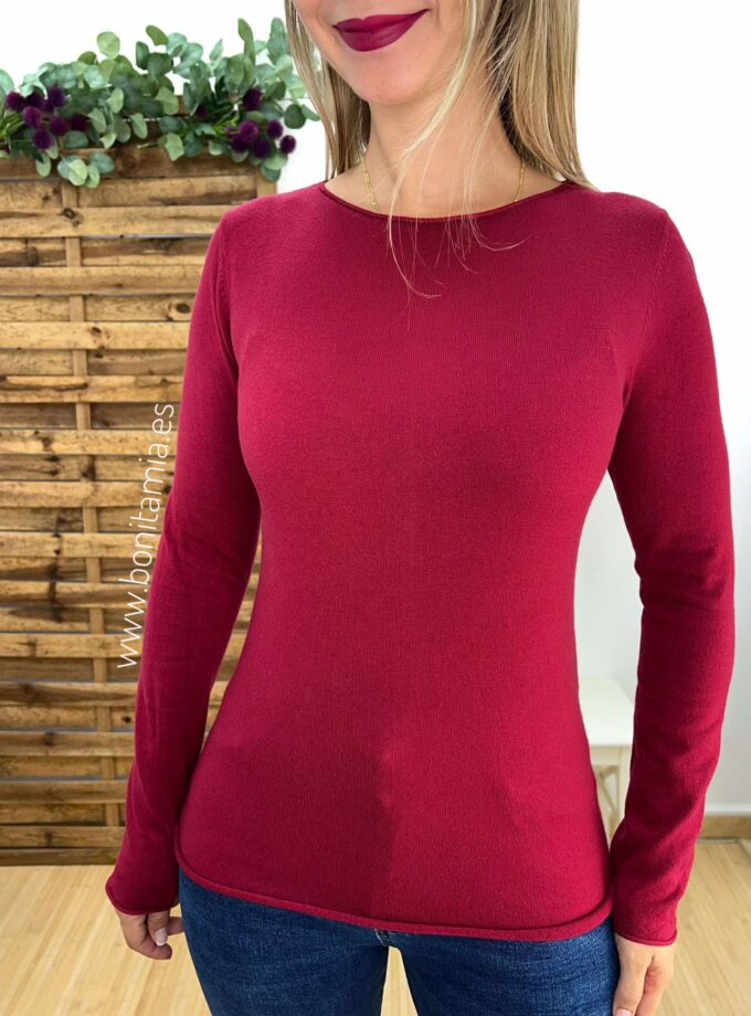Jersey suave burdeos