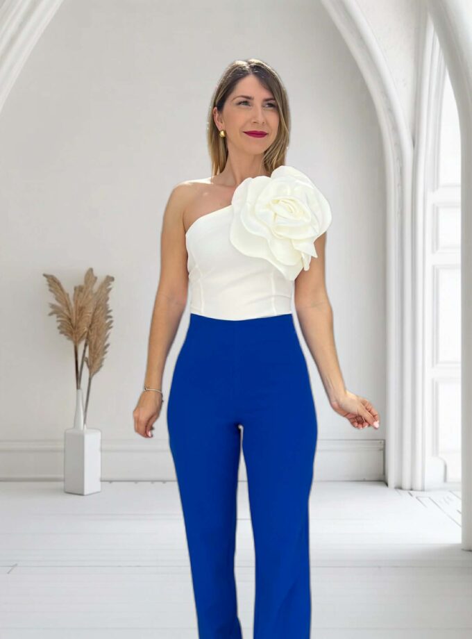 Pantalón recto azul tinta