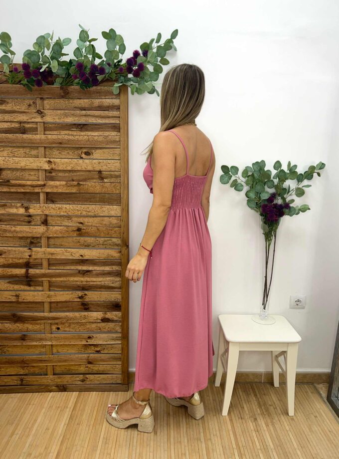 Vestido rizo rosa