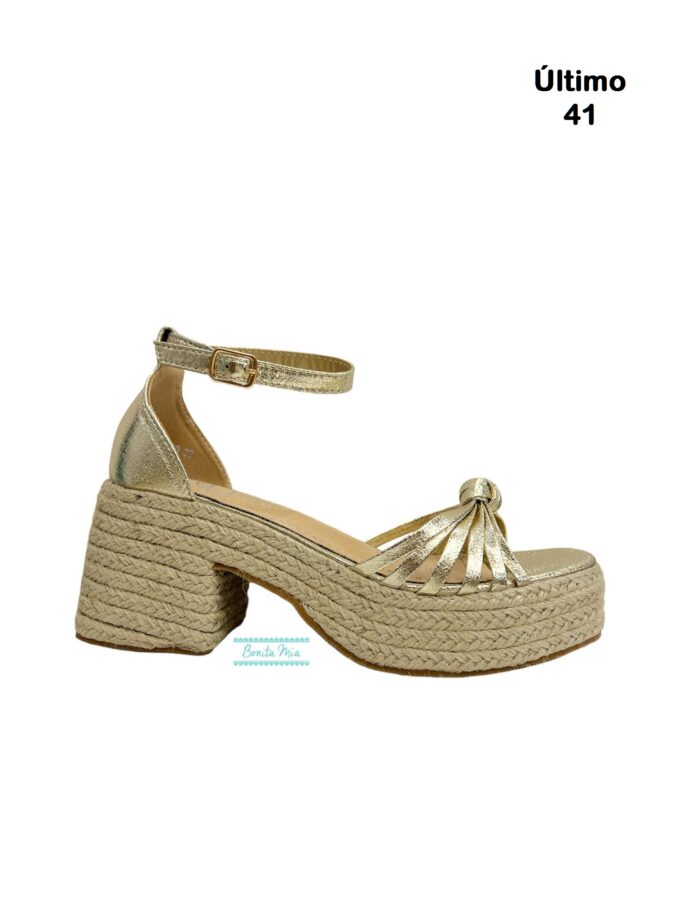 Esparteñas nudo doradas