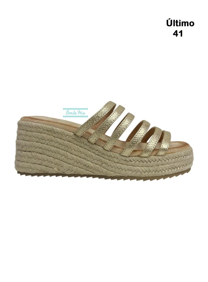 Esparteñas tiras doradas