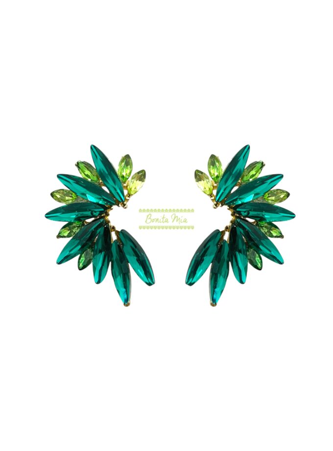 Pendientes media luna bicolor