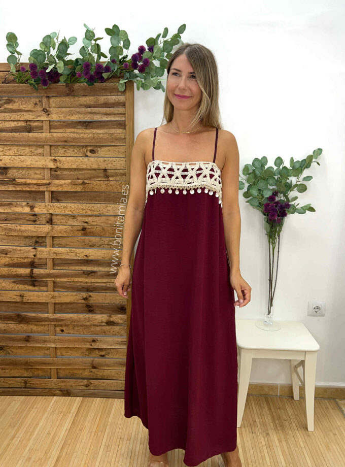 Vestido Santorini burdeos