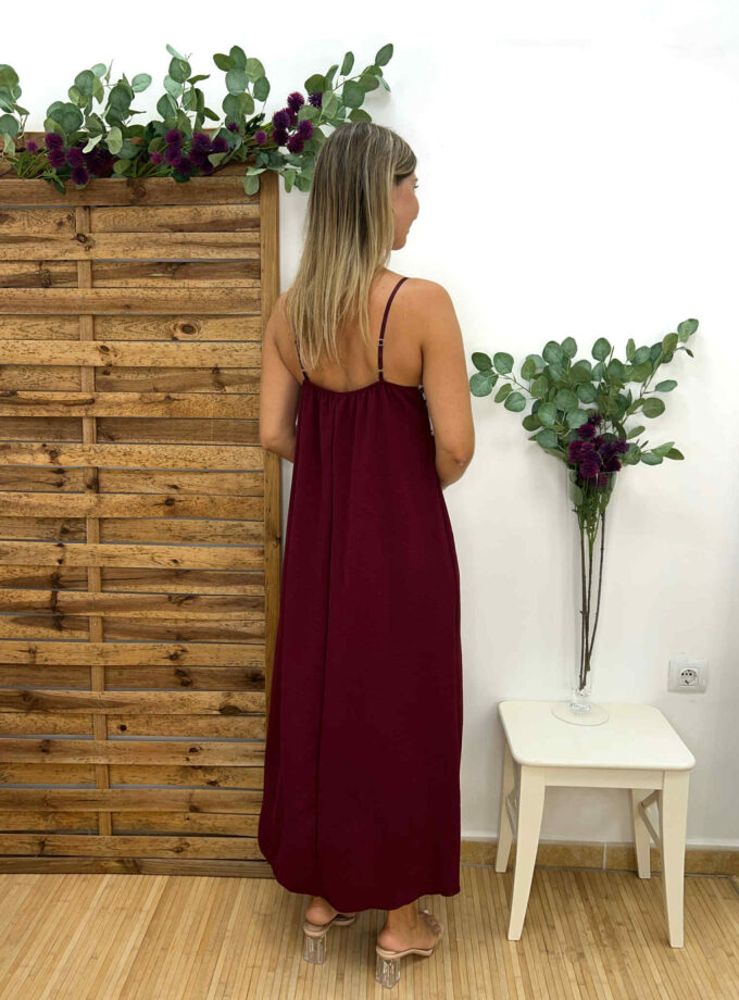 Vestido Santorini burdeos