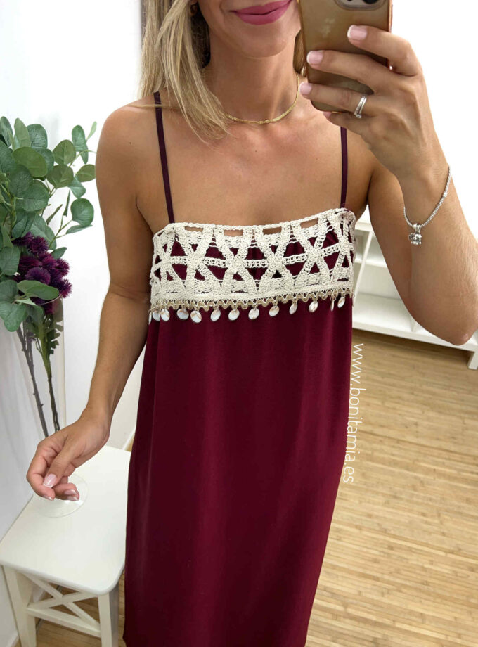 Vestido Santorini burdeos