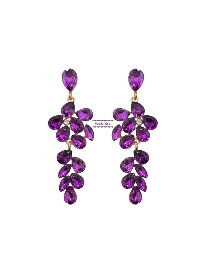 Pendientes racimo morado