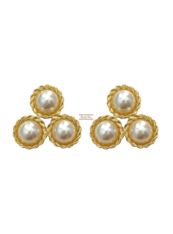 Pendientes terceto dorado
