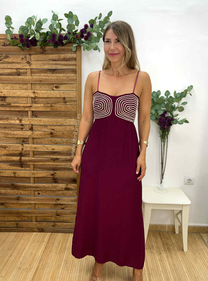 Vestido Saona burdeos