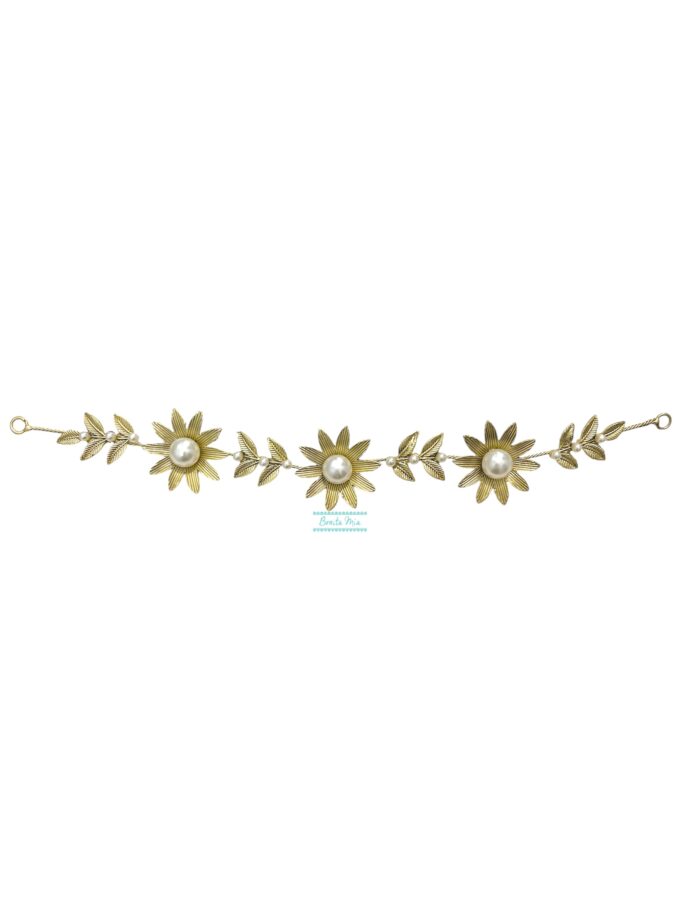 Semicorona dorada floral