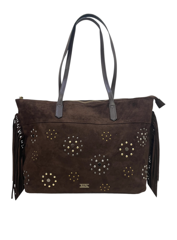 Bolso flecos chocolate