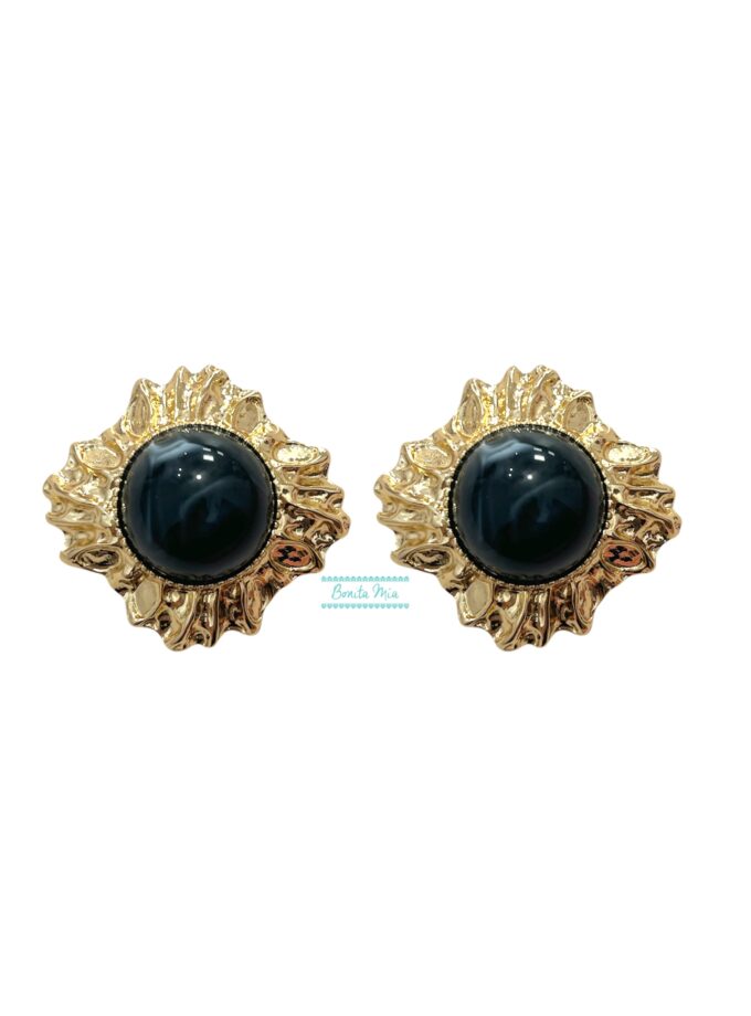 Pendientes Amapola negro