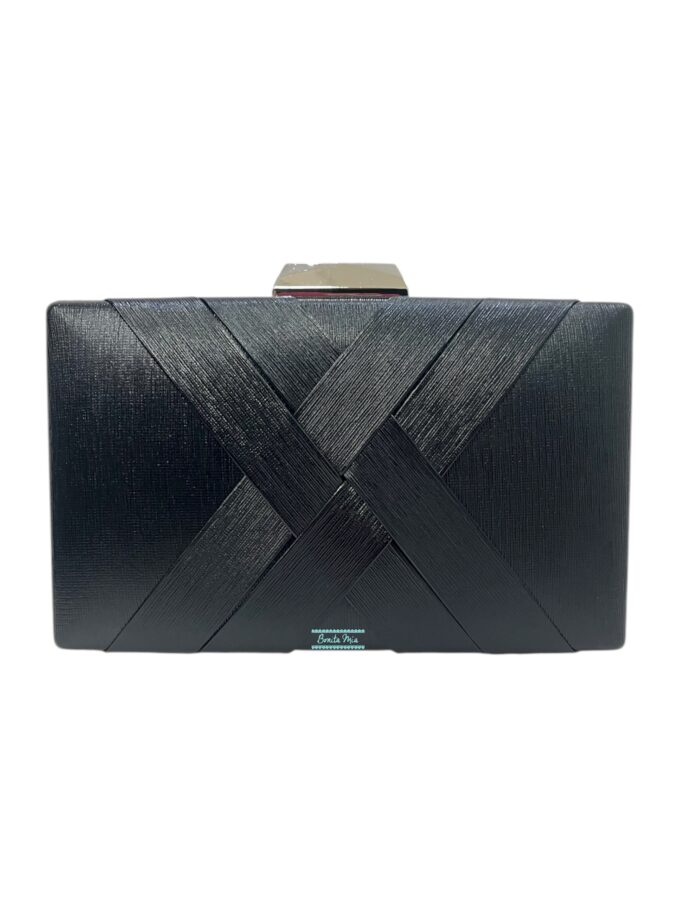 Clutch cruce negro plata