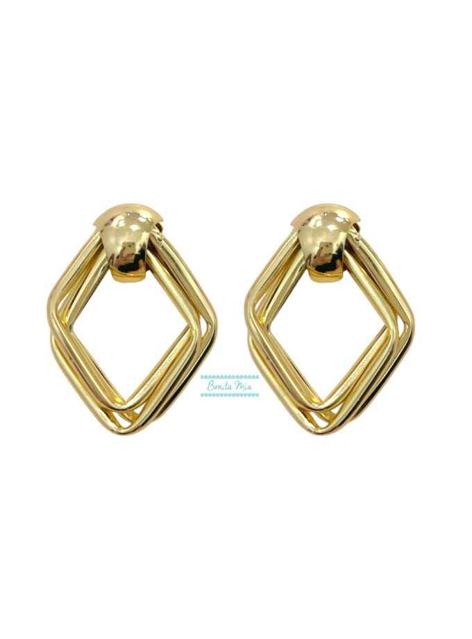 Pendientes rombo dorado