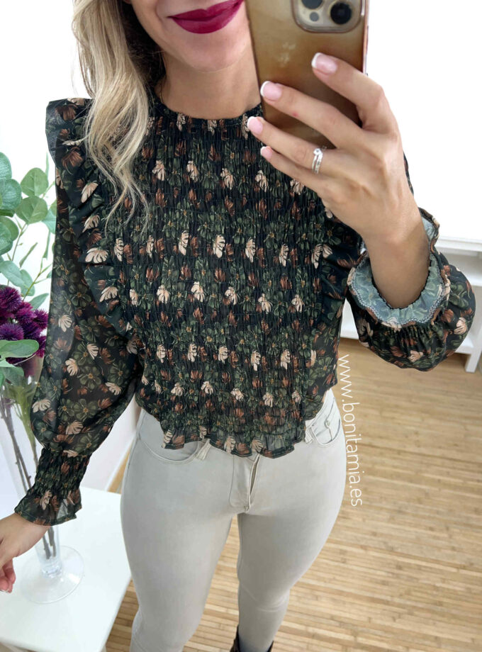 Blusa floral verde