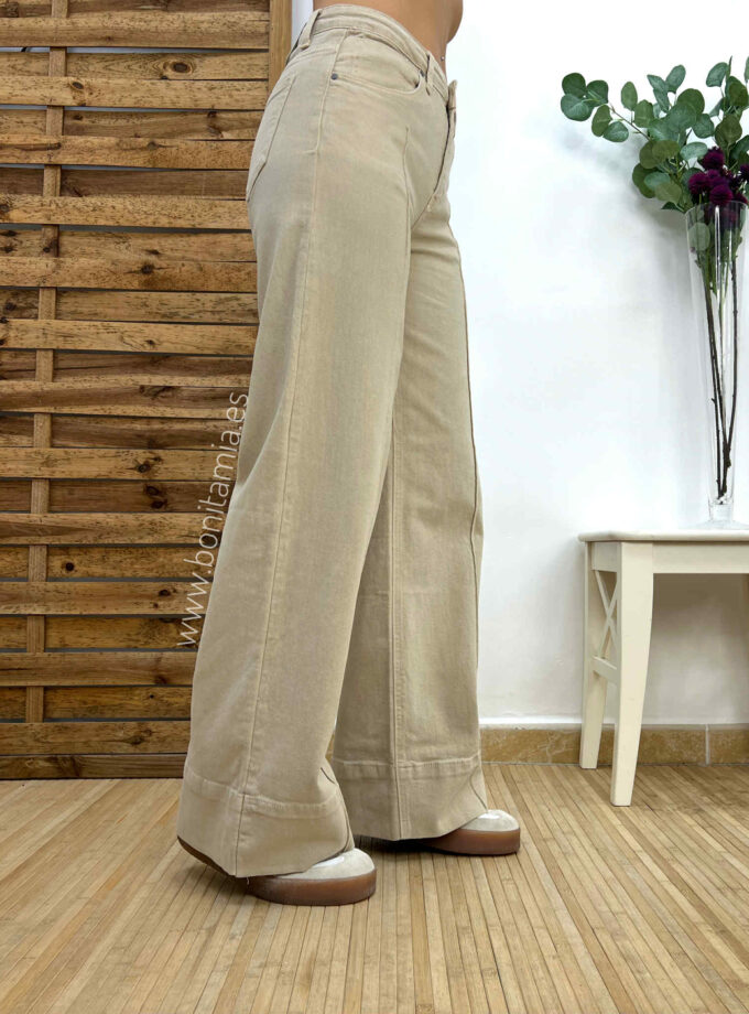 Jeans wide leg beige