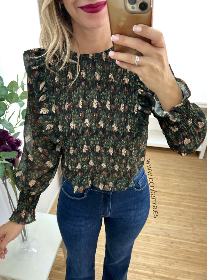 Blusa floral verde