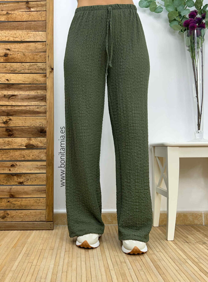 Pantalón gofre verde