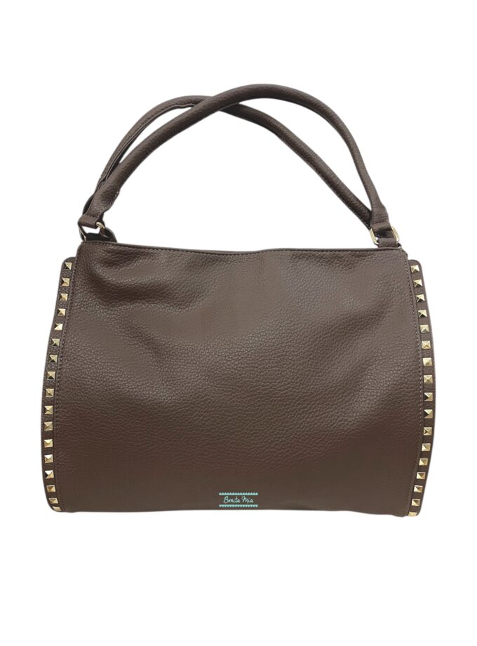 Bolso tachas chocolate