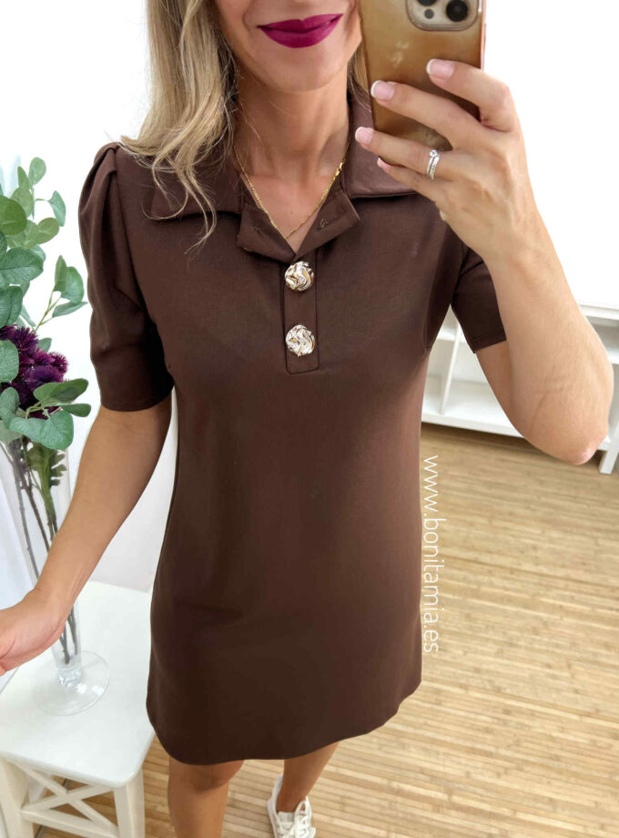 Vestido botones chocolate