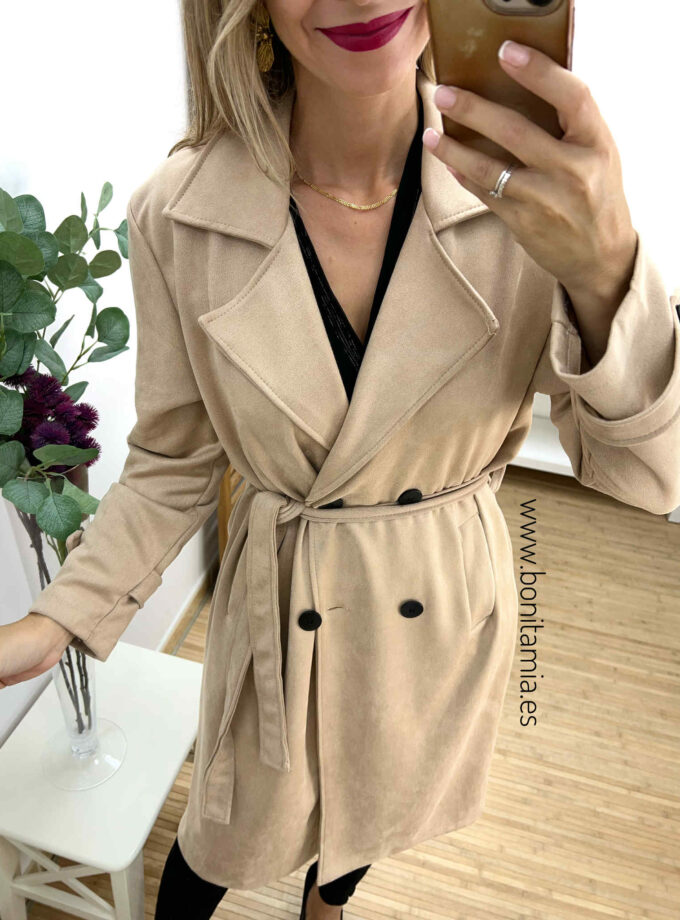 Gabardina antelina beige