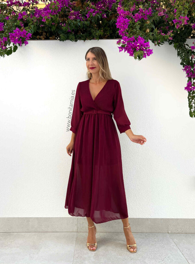 Vestido Mery burdeos