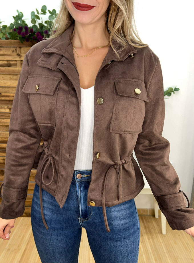 Chaqueta antelina chocolate