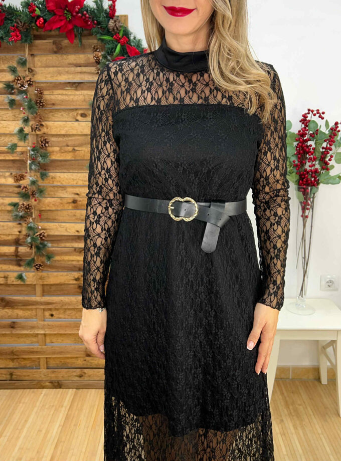 Vestido encaje combinado