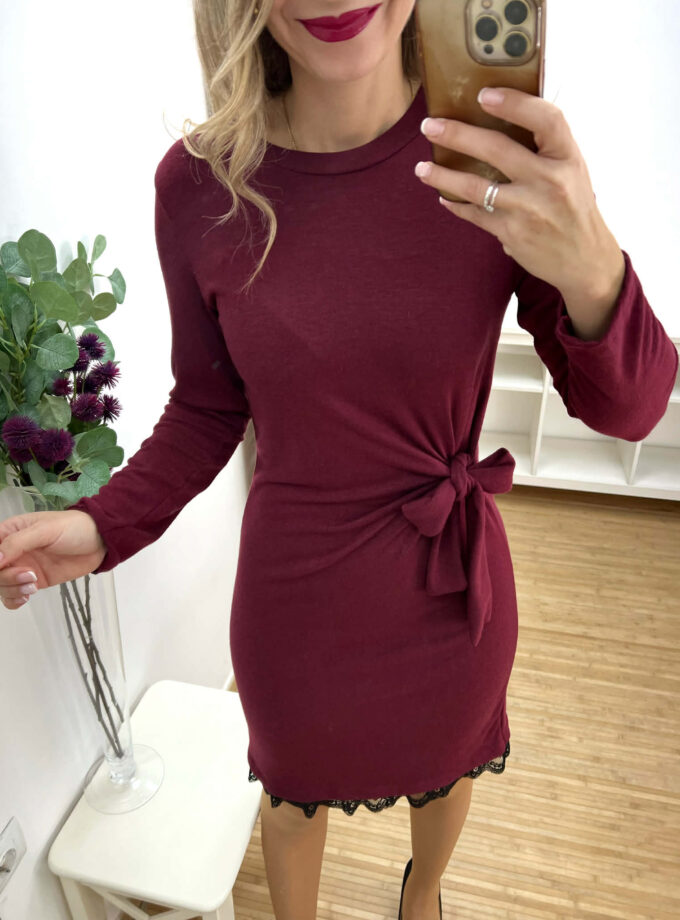 Vestido encaje burdeos