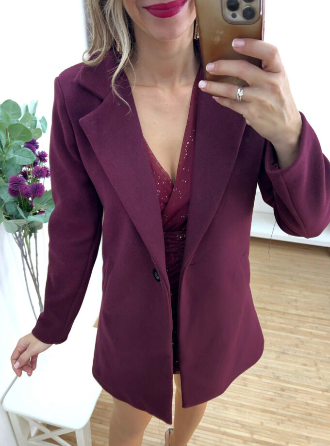 Abrigo paño burdeos