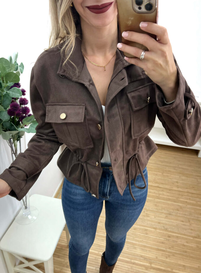 Chaqueta antelina chocolate