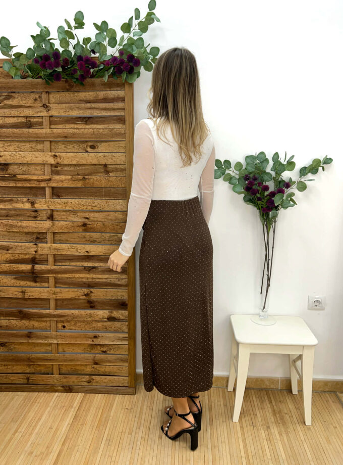 Falda strass chocolate
