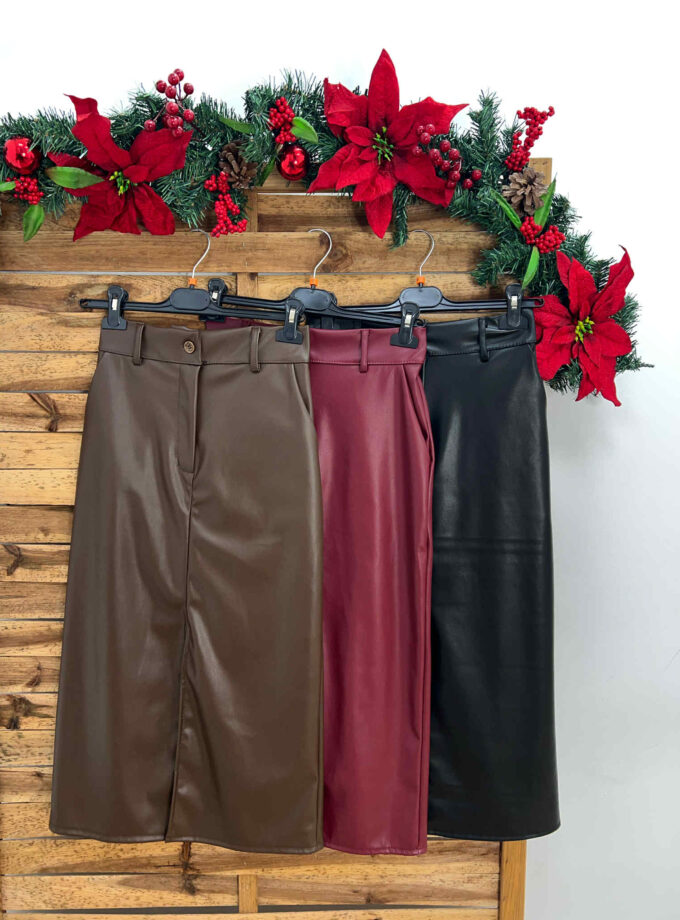 Falda polipiel +colores