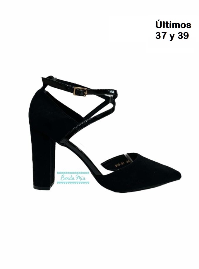 Zapato negro antelina