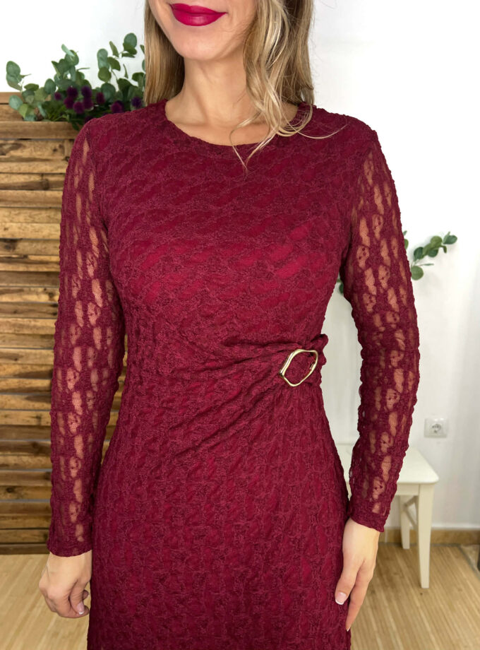 Vestido encaje burdeos