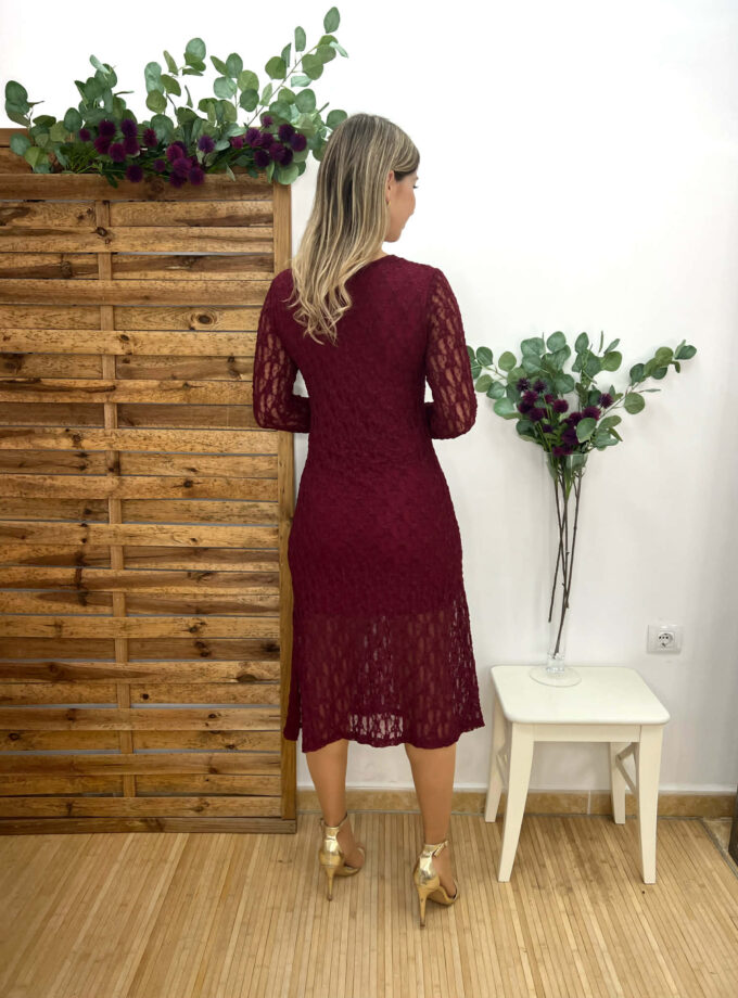 Vestido encaje burdeos