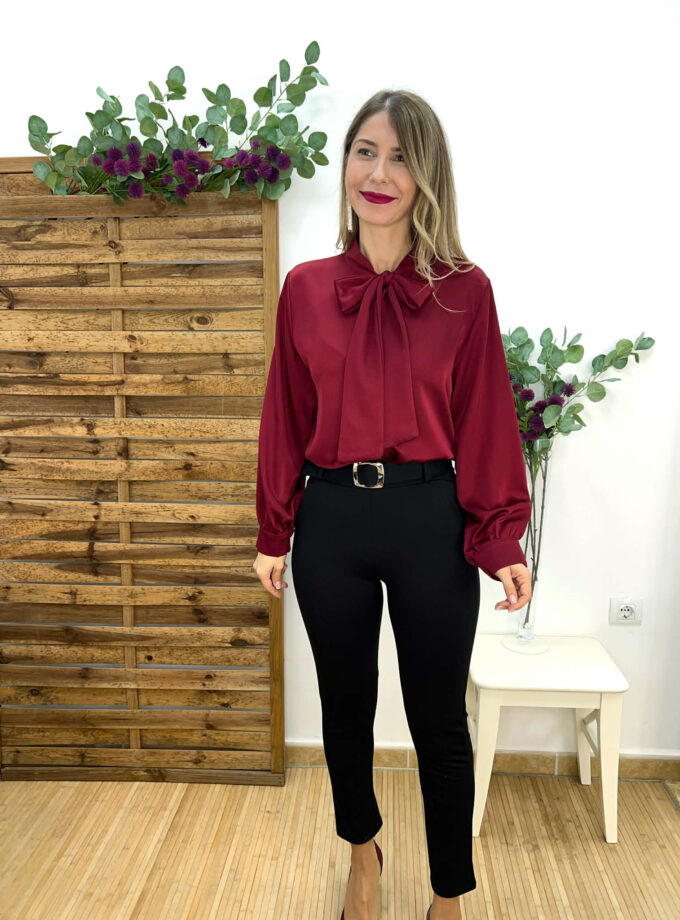 Camisa lazo burdeos