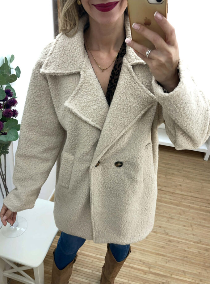 Abrigo borreguillo beige