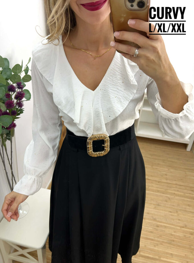 Blusa confeti blanca