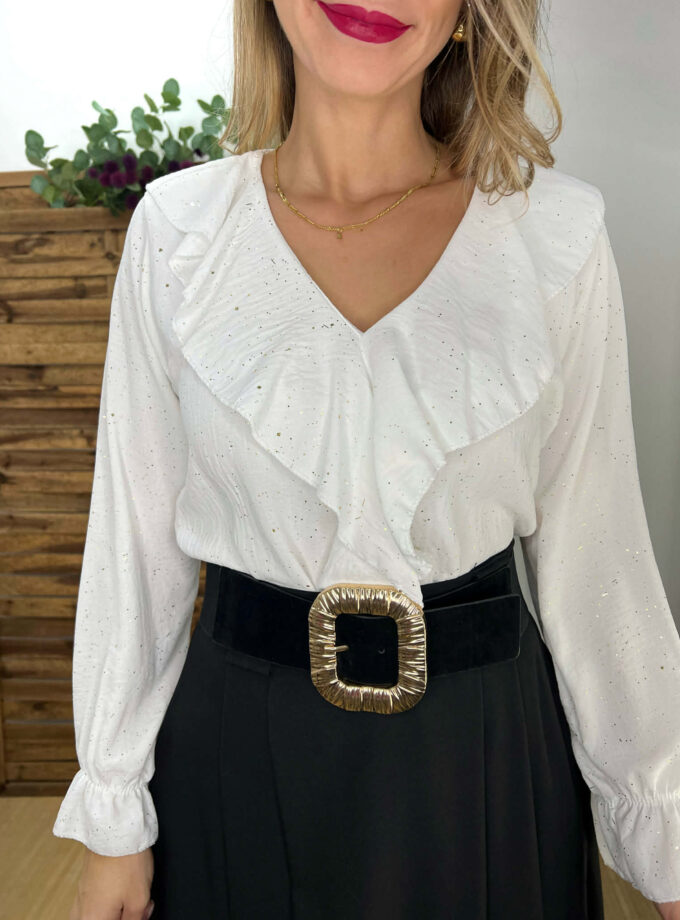 Blusa confeti blanca