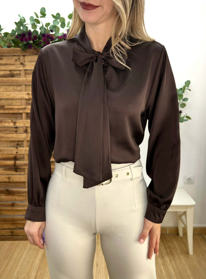 Camisa lazo chocolate