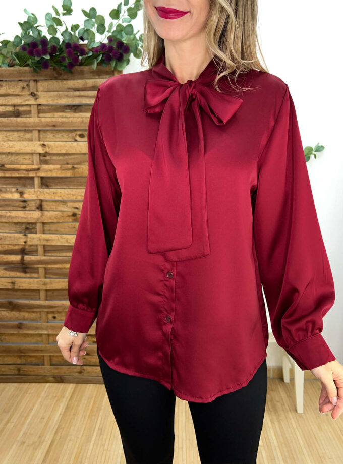 Camisa lazo burdeos