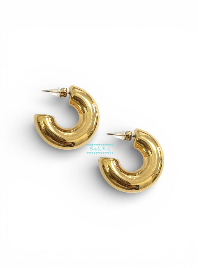 Pendientes semi aro dorado