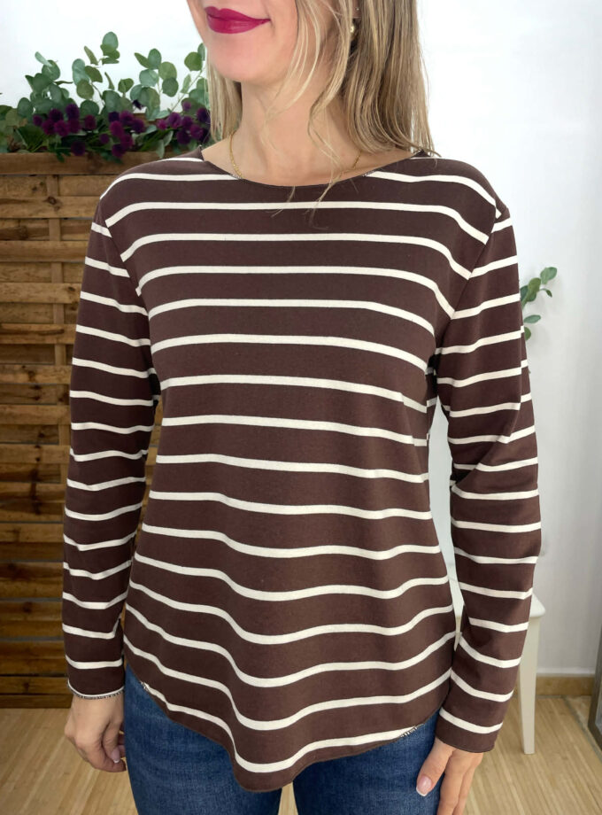 Camiseta rayas chocolate