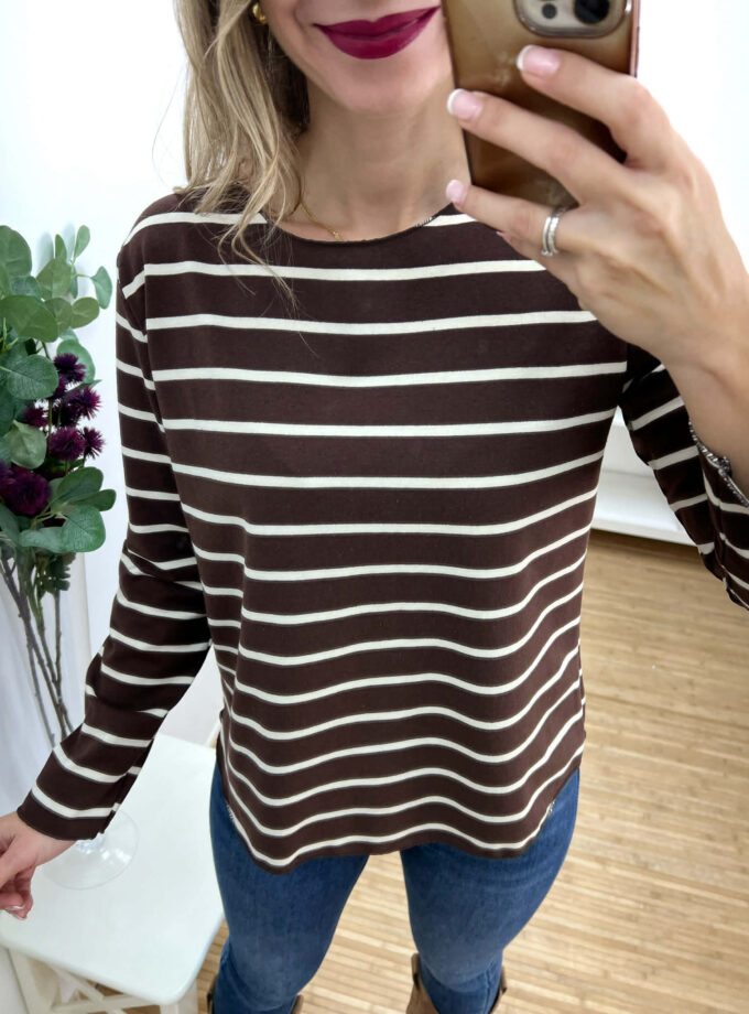 Camiseta rayas chocolate