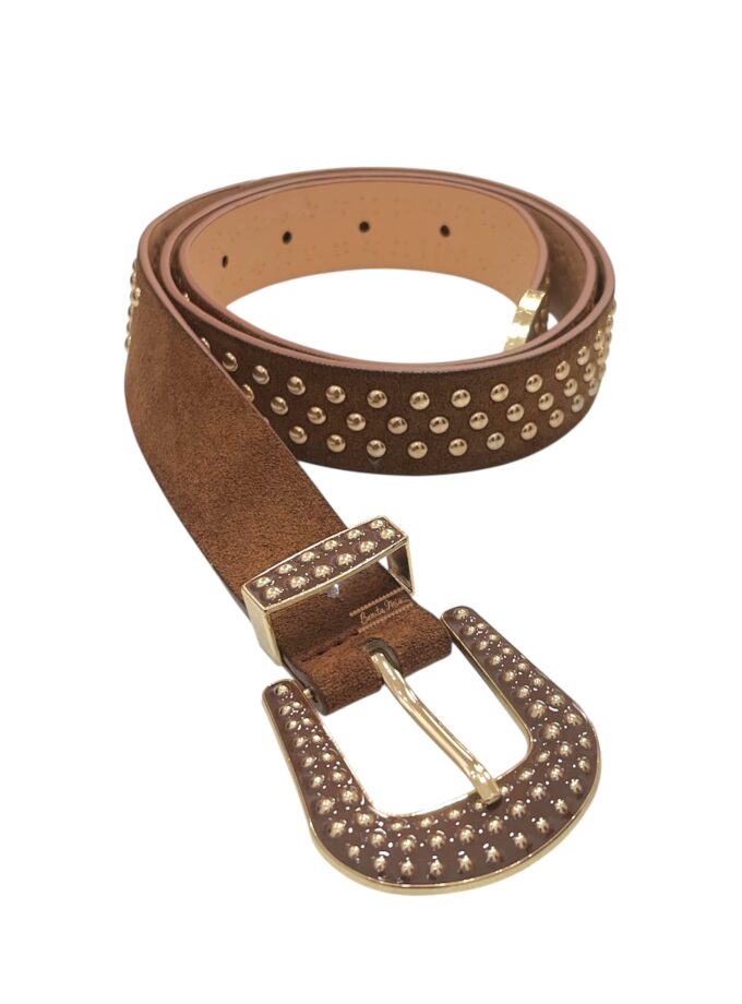 Cinturón camel tacha