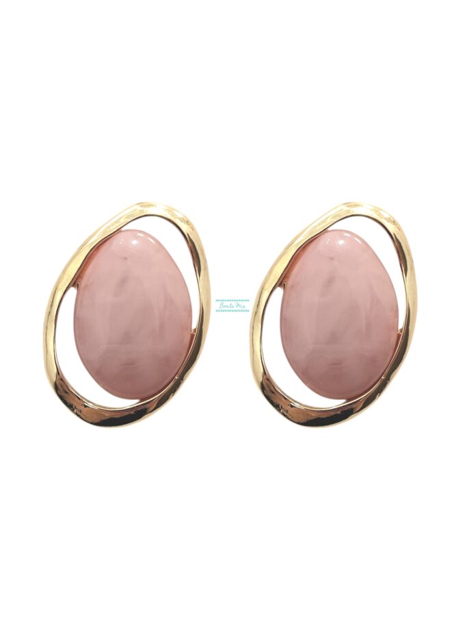 Pendientes mineral rosa