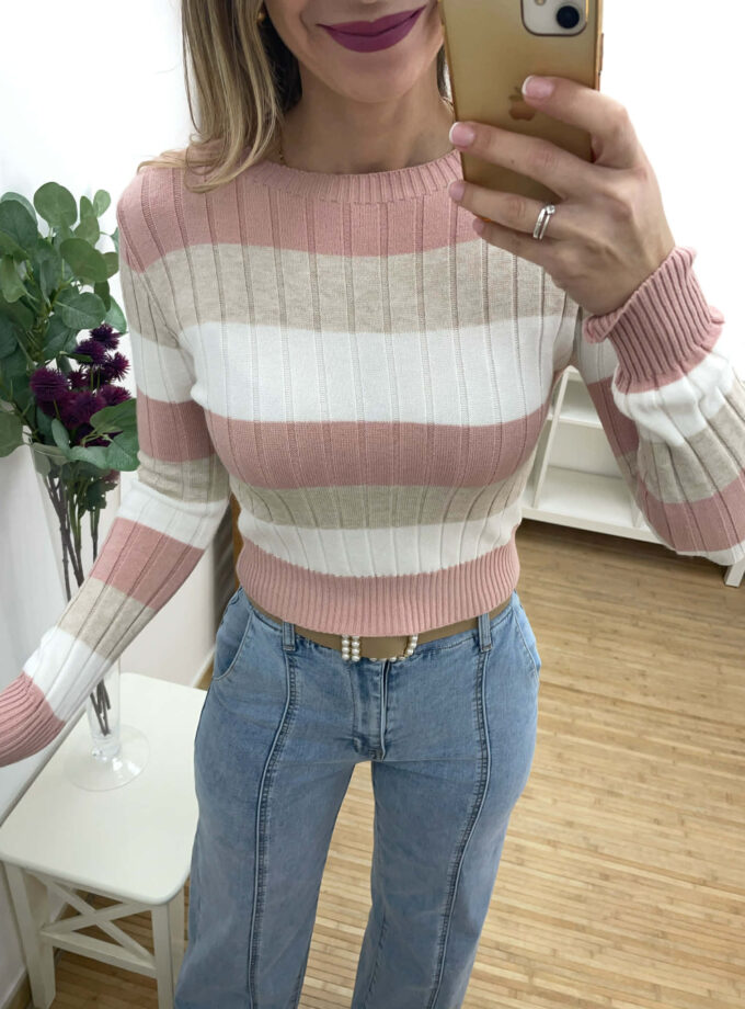 Jersey rayas rosa